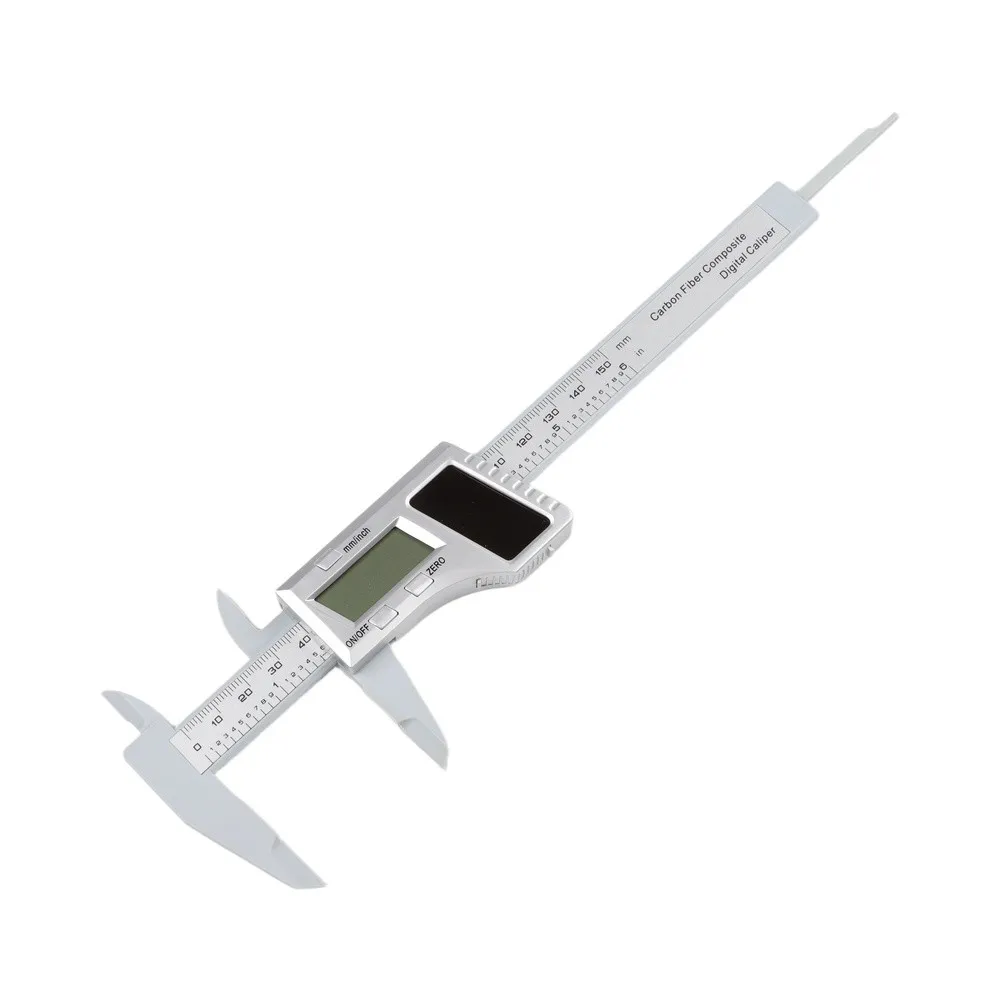 for Solar powered digital caliper plastic body with 150 millimeter range zeroing function and clear LCD for precise measurements