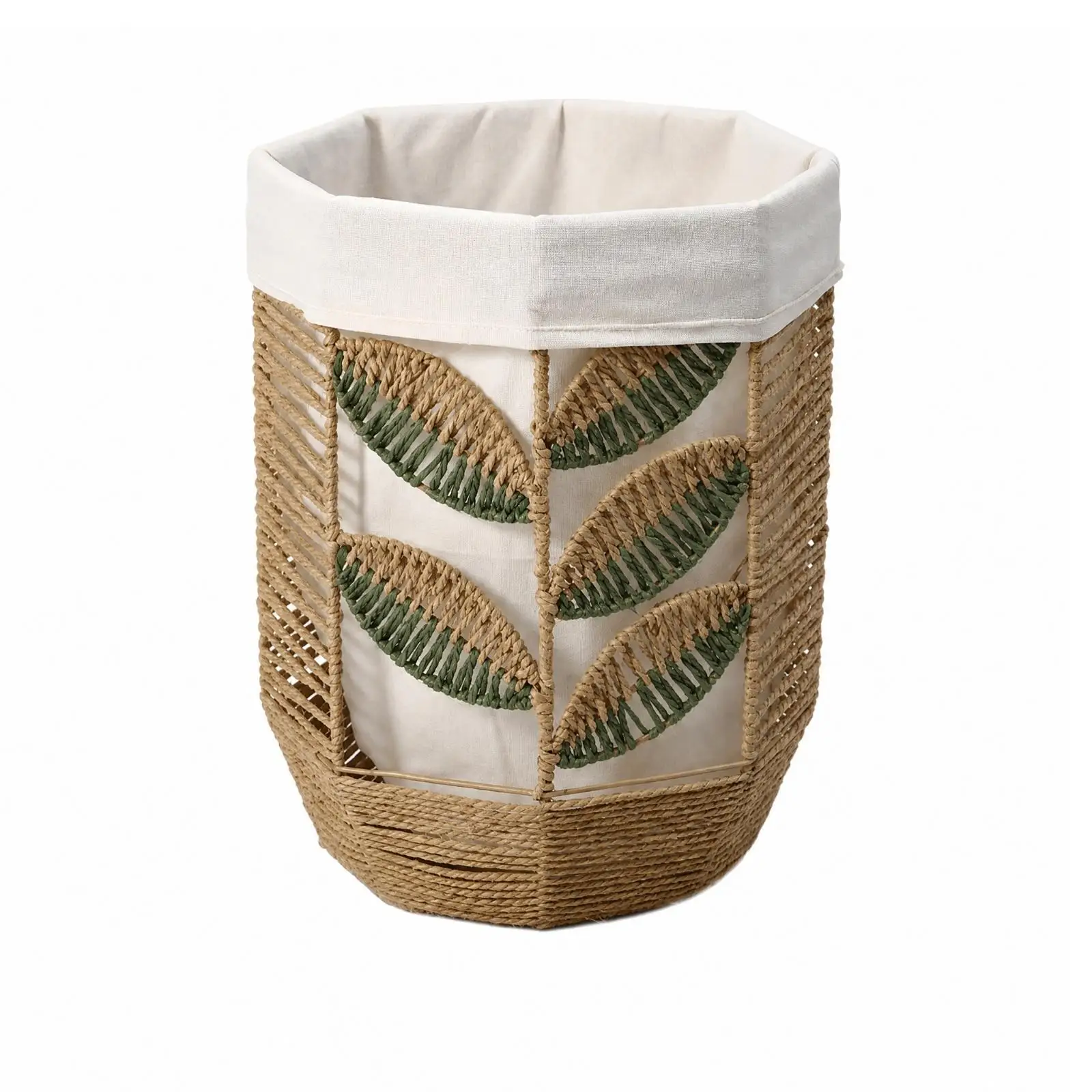 Open-Weave Laundry and Storage Basket Multipurpose Rope Braided Container Basket Hamper for Utility Area, Bedroom, Washroom