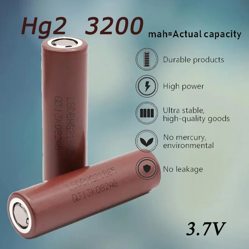 Real Capacity Rechargeable Battery Factory 2025 New Hot Selling 18650 Battery Lithium-ion HG2 3.7V 3200MAH Microphone Computer