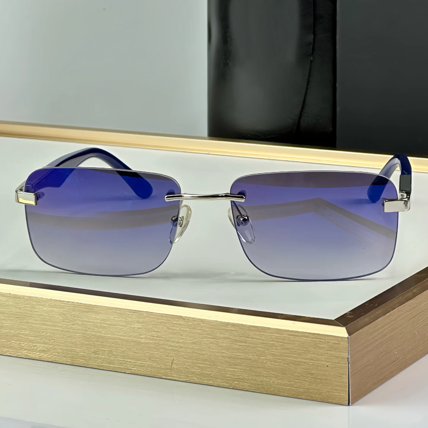 

ARTIST designer German style luxury frameless square business men sunglasses vacation outdoor driving black women sunglasses