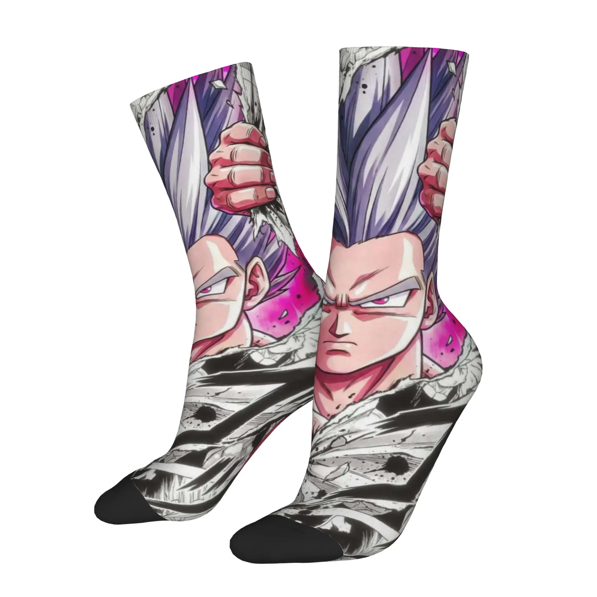

1 Pair Funny Sock Dragon Ball Trunks (9) Hip Hop Seamless Pattern Printed Men Socks Casual Men's Socks