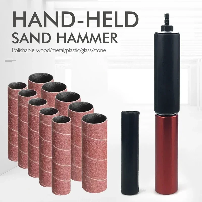 Sanding Drum and Sleeves Set for Drill, 4.5inch Long,120 Grit for Woodworking Drill Rotary Abrasive Tools  Drill Accessories Set