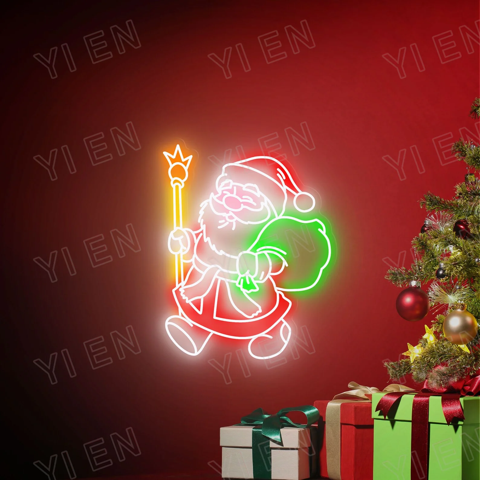 papai noel led neon sign decoracao do pai natal presentes personalizados decoracao de festa 01