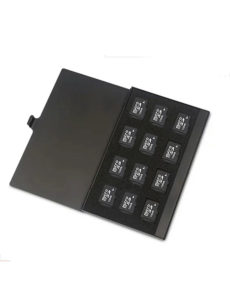 

12 Slots Micro SD Card Case Holder Storage Organizer,Ultra Slim Credit Card Size Lightweight Portable TFMemory Card Storag Black