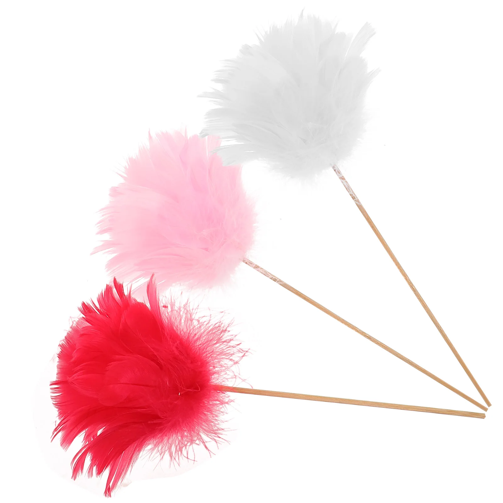 

3Pcs Natural Plume Flower Bouquet Decorative Faux Flowers for Wedding Home Office Table Vase Centerpieces Indoor Decor