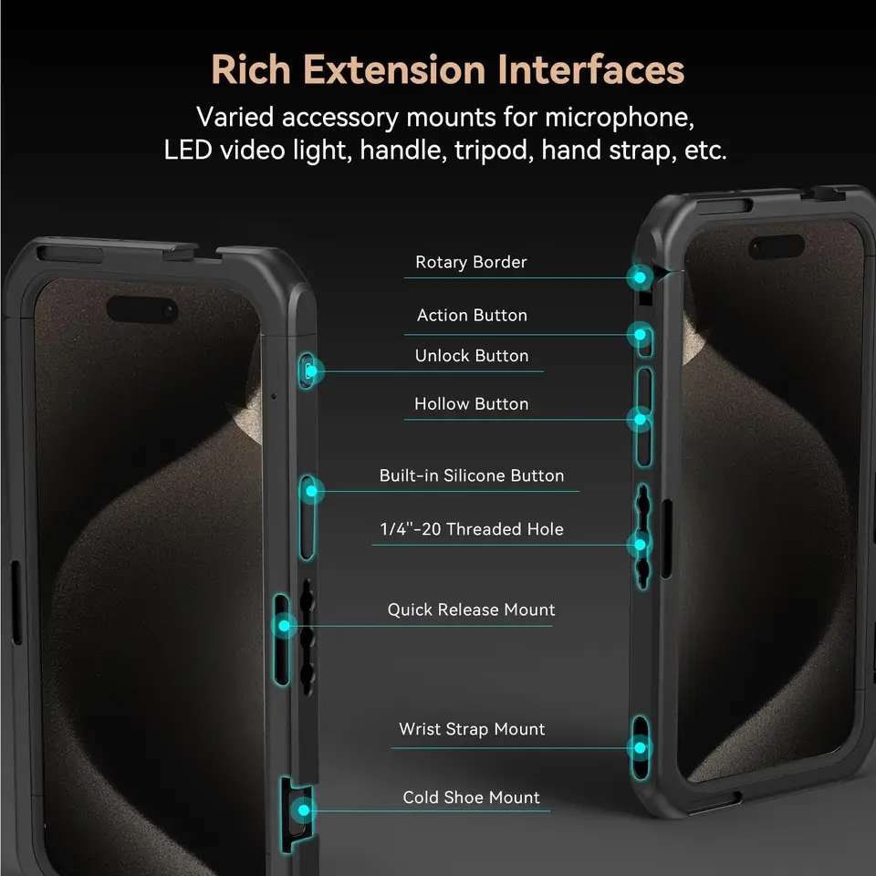 SmallRig スマホビデオリグケージ iPhone 15 Pro キット iPhone 15 Pro Cage | Dual Handheld Video Kit | SmallRig