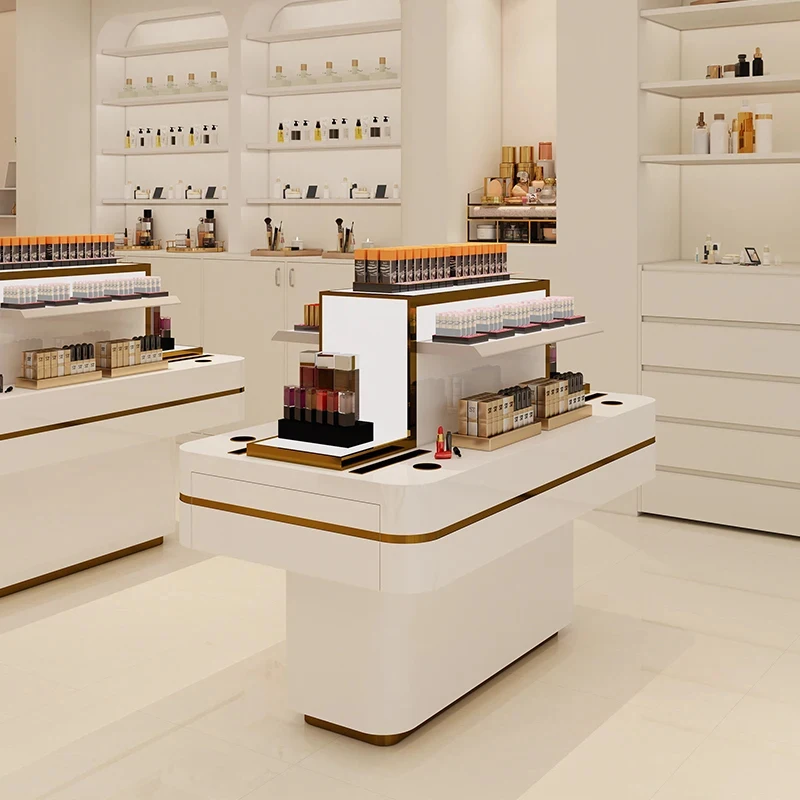 

Индивидуальные витрины для косметики: дизайнерские стеллажи и шкафы для демонстрации товаров в магазинах розничной торговли