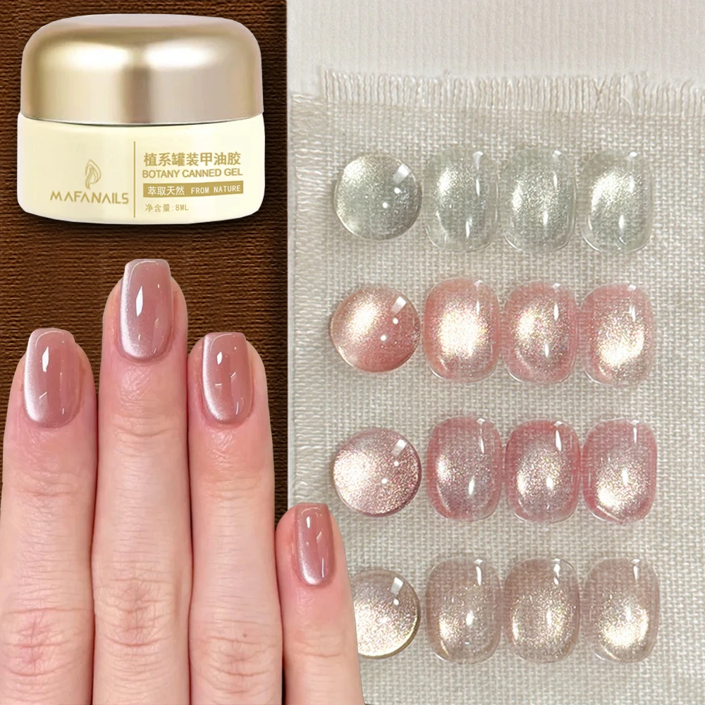 

8ML Pink/Cyan/Yellow Water Light Magnetic Nail Polish Transparent Glass Beads Cat Eyes Gel Nail Polish Soak Off UV Manicure Gel