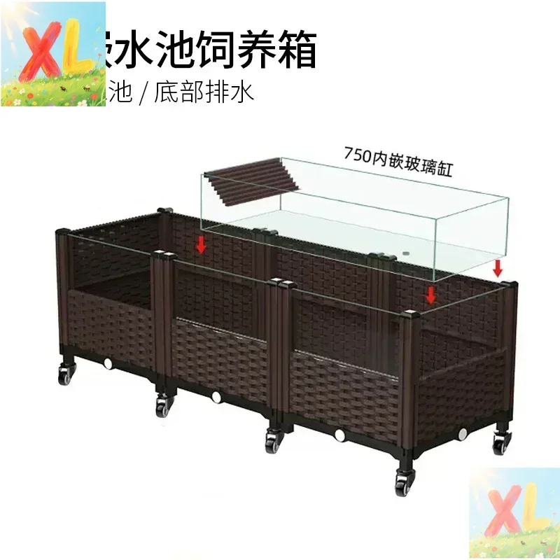 

Черепаха специальный экологический ландшафтный резервуар для разведения ящик для разведения бытовой поднимающий желтый край черепаха большая очень большая амфибия