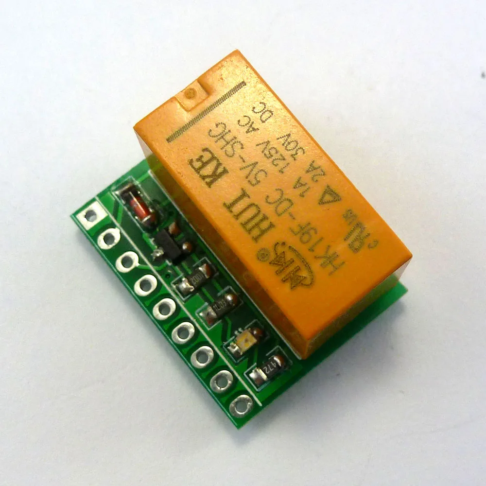 Módulo de relé DPDT de 1 canal, luz ultrapequeña, DC 5V, placa de interruptor doble, Control IO de alto nivel DR21B01, 2 uds.