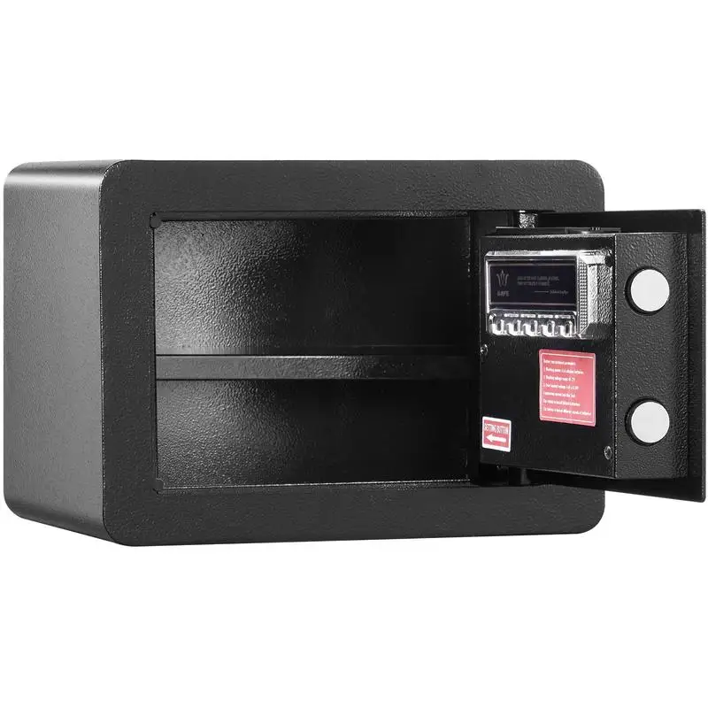 Security Locker 0.5 Cubic Feet For Home Hotel Office, Digital Keypad 2 Override Keys Wall-Mounted Alloy Steel Cabinet Cash Jewelry Document Storage 13.8 x 9.8 x 9.8 inches