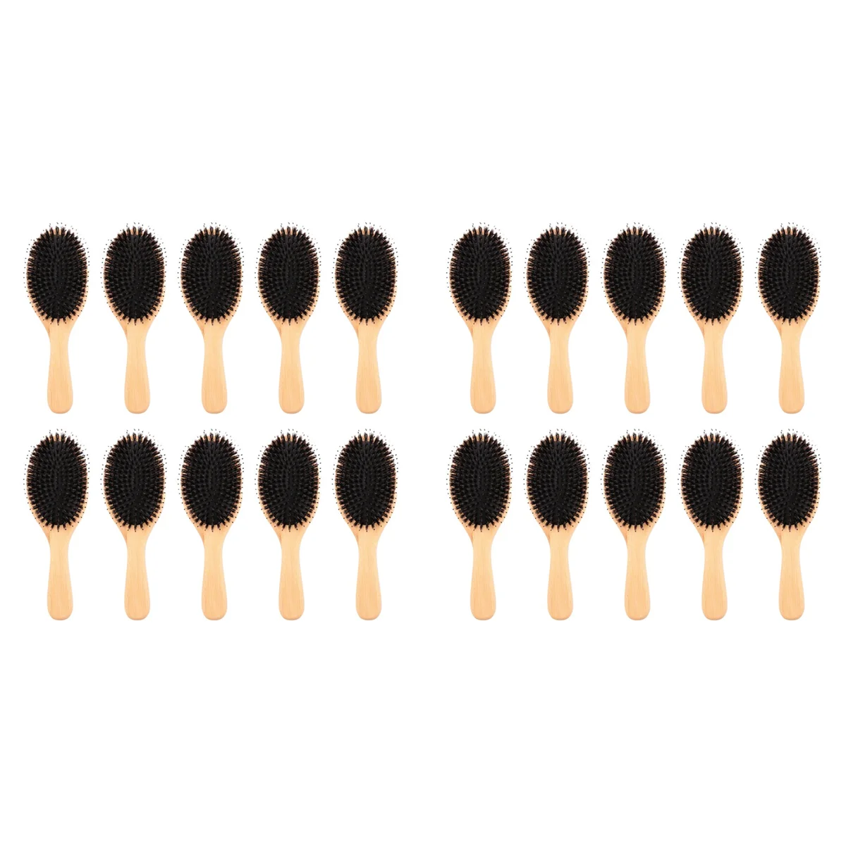 20X Hair Brush Boar Bristle Hair Brush with Nylon Pins Bamboo Paddle Detangler Brush