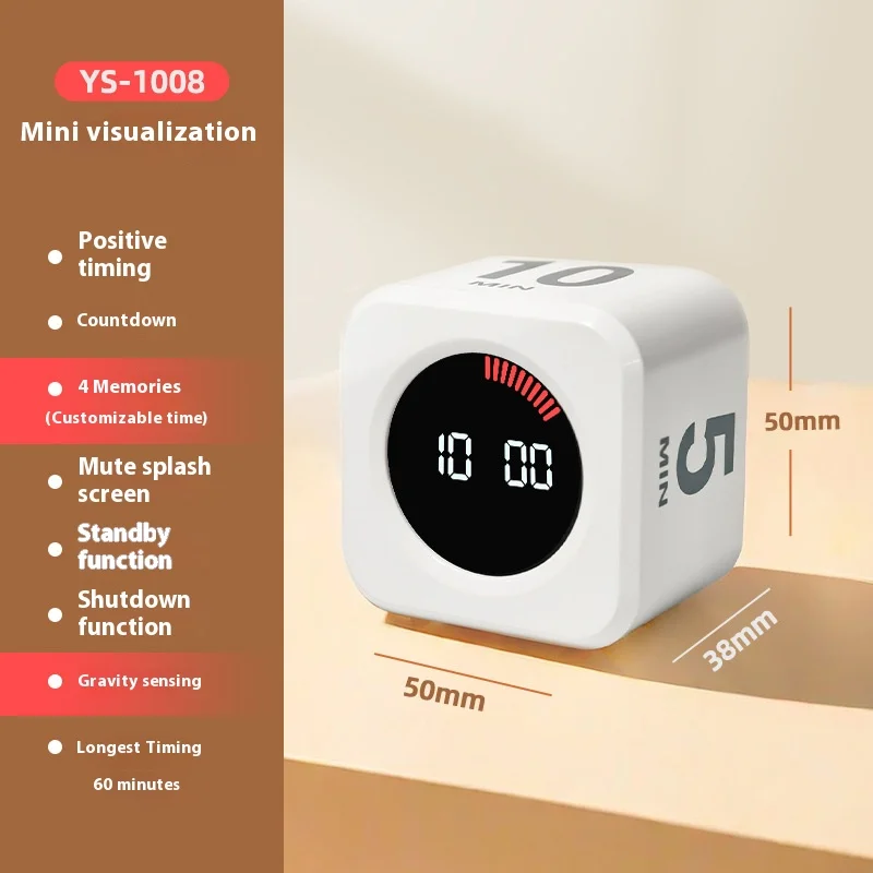 Visual Timer Learning Gravity Sensing Cube Flip Learning Fitness Time Management Mini Timer