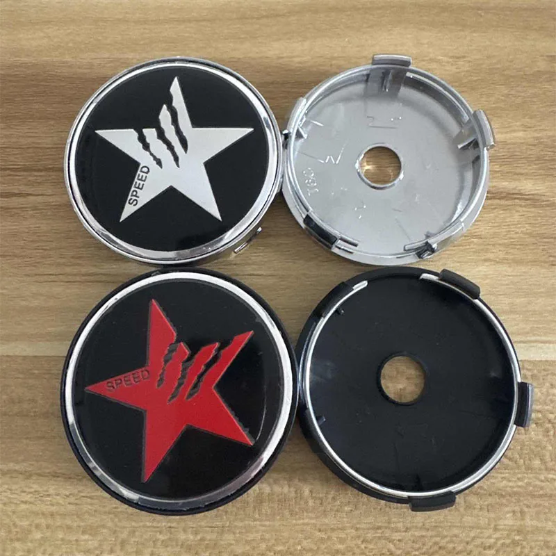 

4PCS Universal 56mm 60mm For SPEED Star Emblem Car Wheel Center Caps Dustproof Decorative Hub Caps Sticker