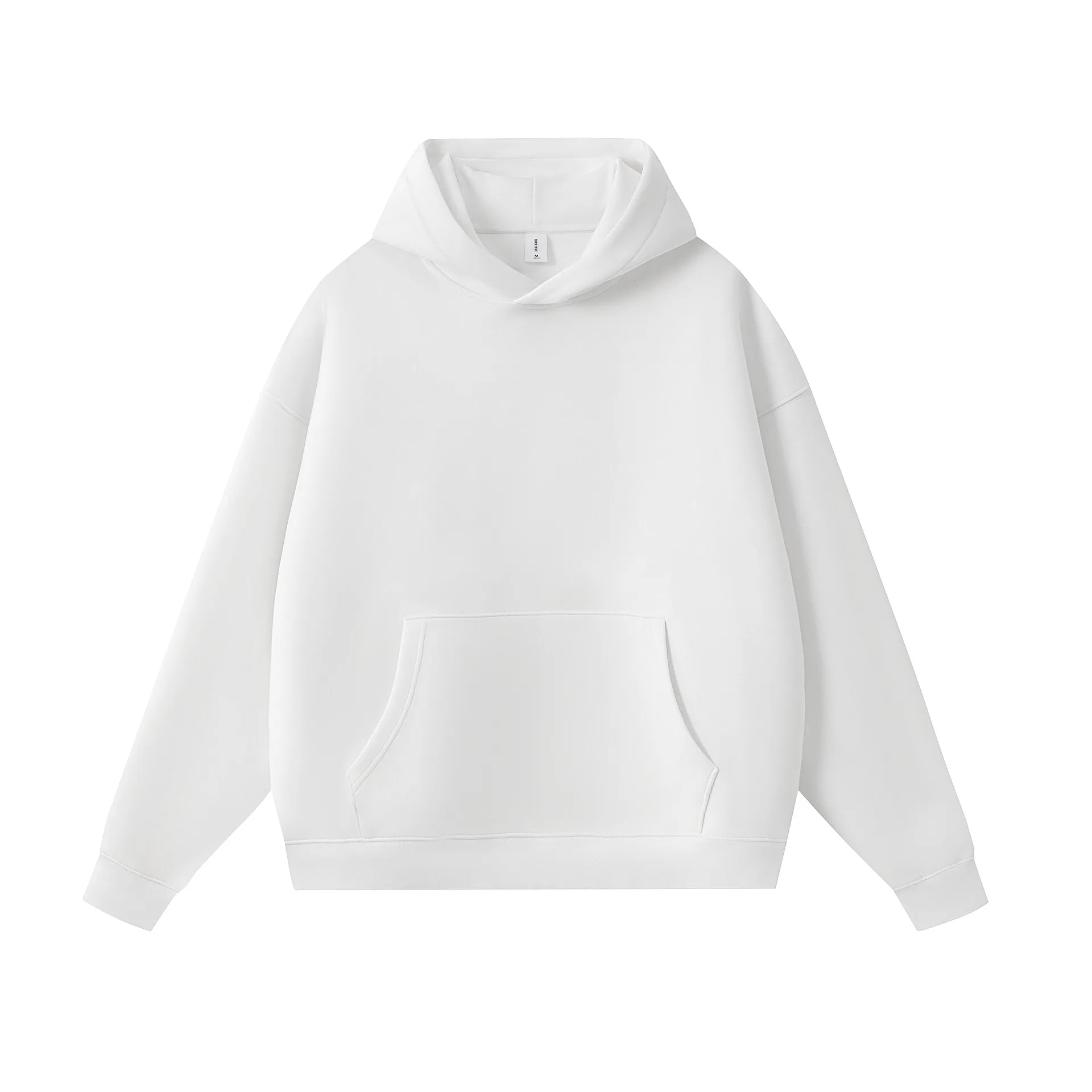 Men's Air Layer Solid Color Hooded Sweatshirt Loose Thick Pullover Oversized Hoodie