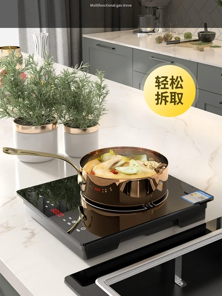 Estufa de gas integrada de 220 V y cocina eléctrica con un quemador de gas y una placa de inducción