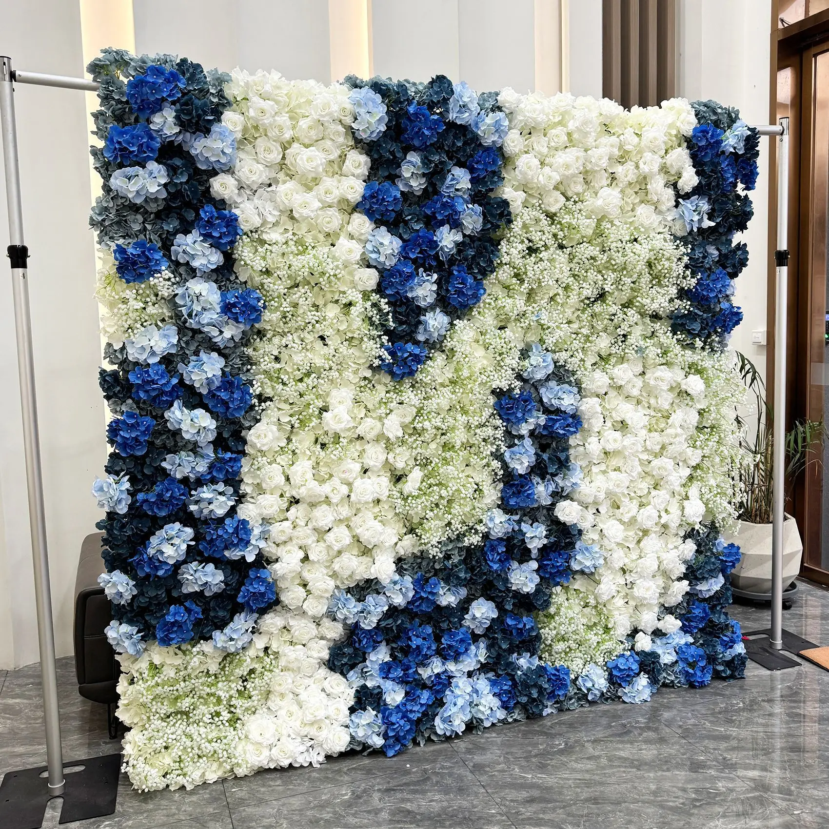 Three-dimensional cloth bottom simulation flower wall background wall, wedding decoration outdoor wedding arrangement rose wall