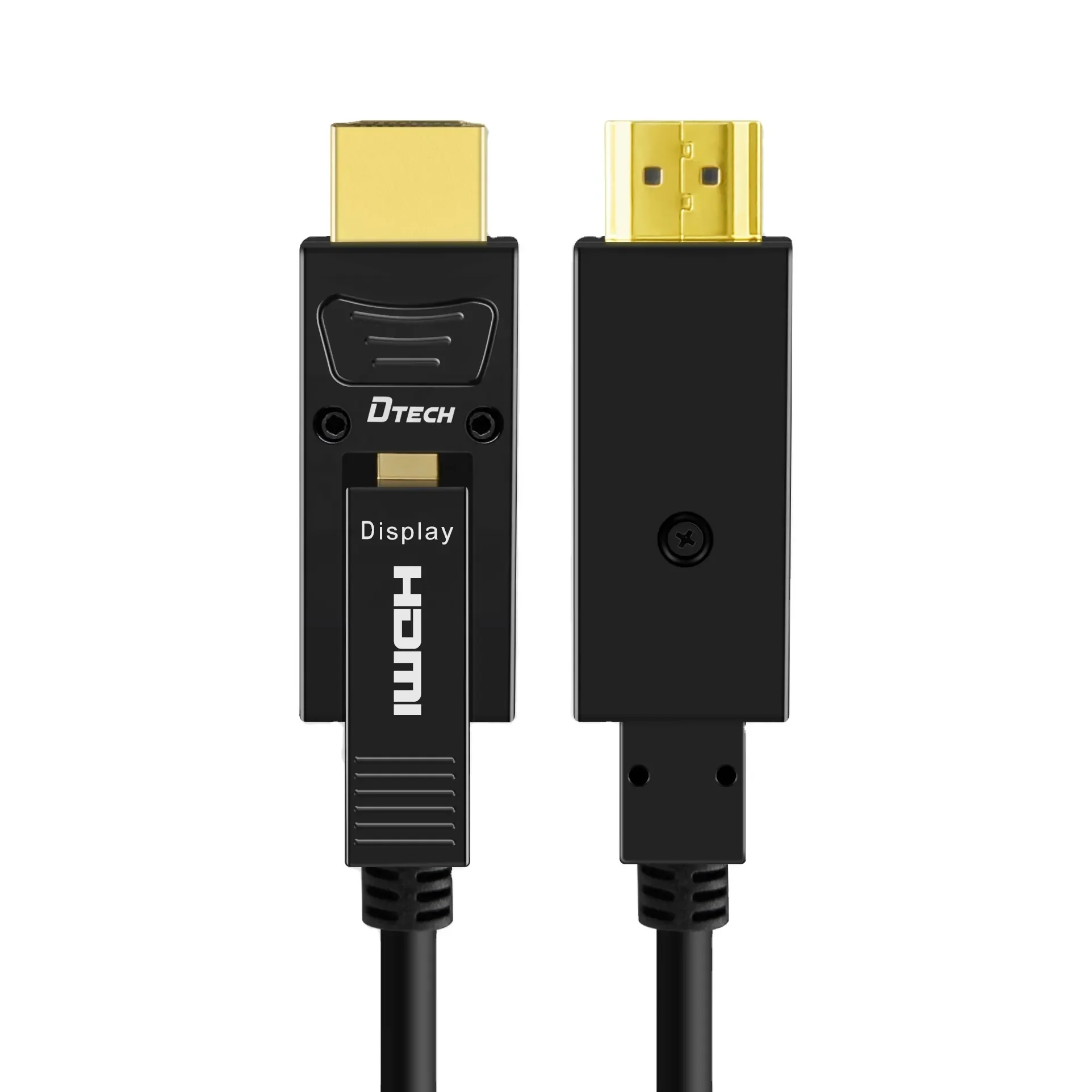 DETCH 4K@60Hz HDMI 2.0 Version Type D-A Optical Fiber HDMI Cable Black 50 to 100m