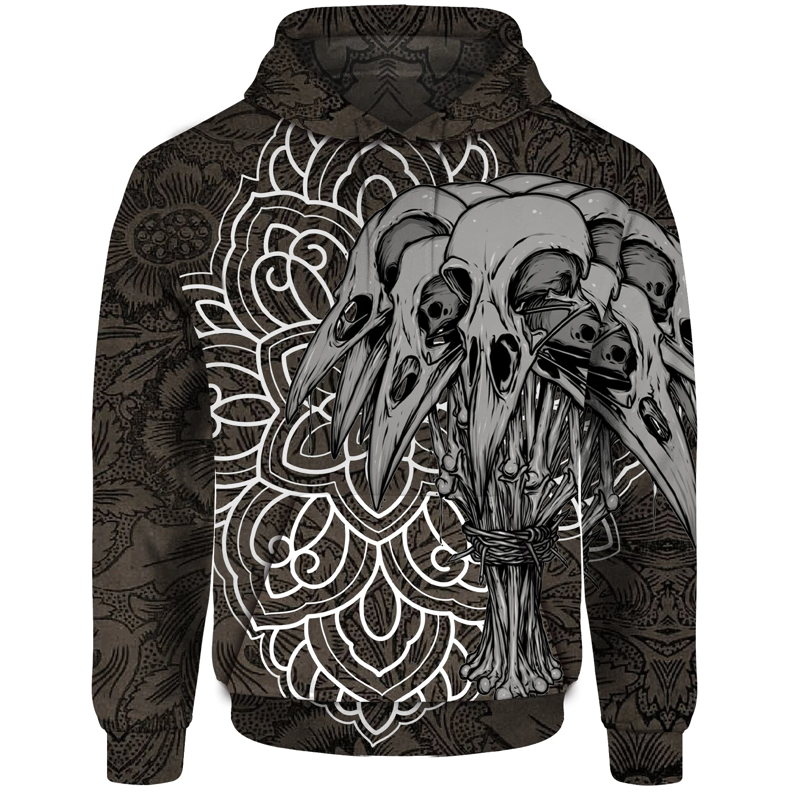 Avant-Garde Design Top Y2k Graphic Hoodie Men Demon Trendy and Comfortable Men's Hoodies Crow Skeleton Whale Cat Sweatshirt Man