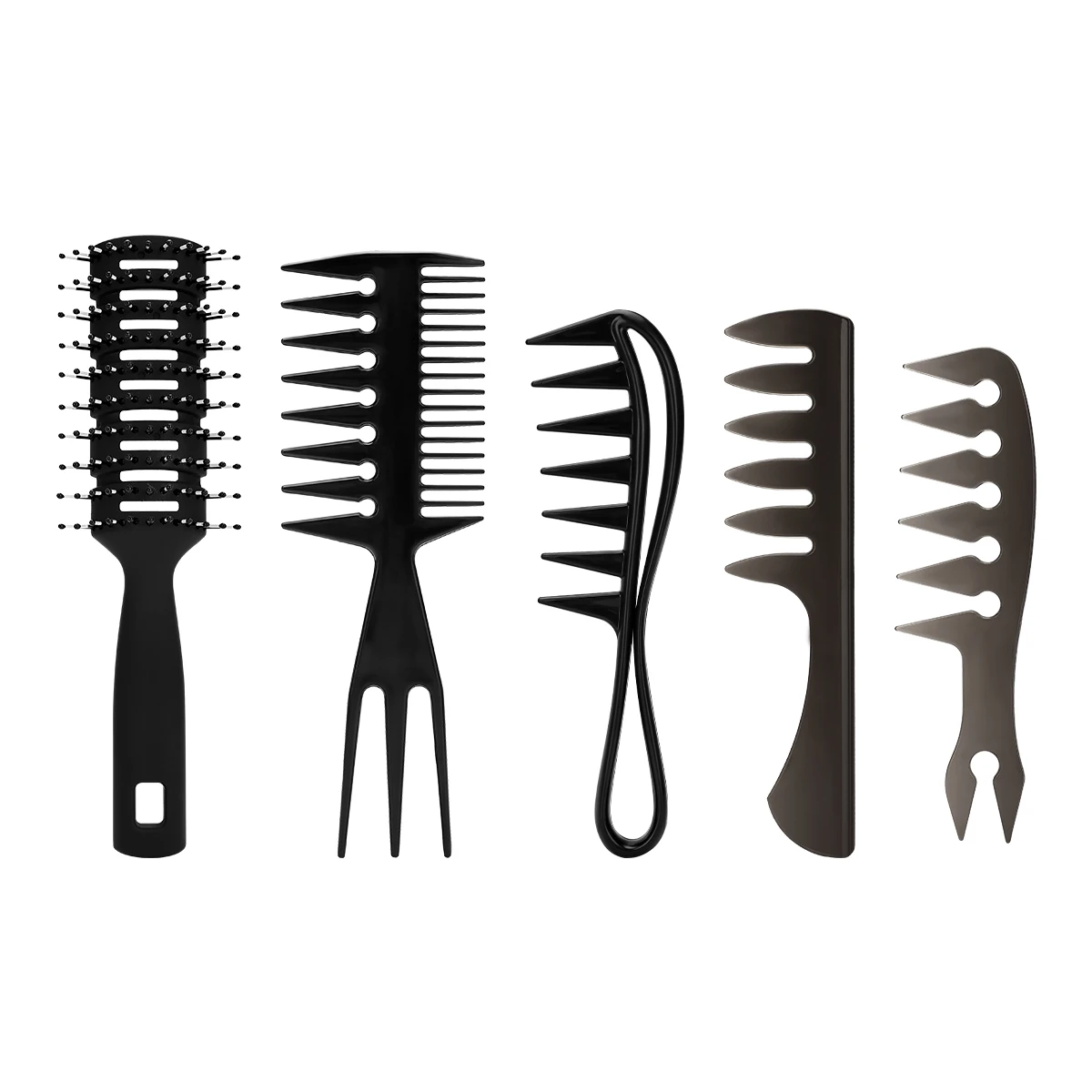 2/3/4/5Pcs Wide Tooth Curl Comb Detangling Hair Brush Oil Texture Comb Barber Hair Brush Hairdresser Salon Styling Tool