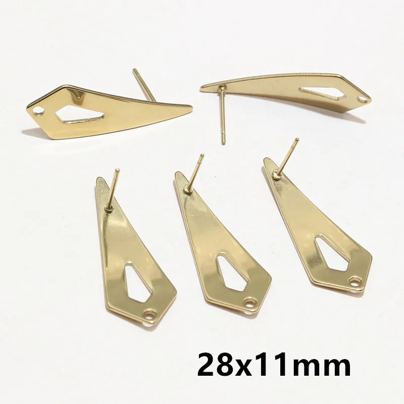 20pcs Irregular Polygonal Geometric Earring Stud Posts Stainless Steel Gold DIY Earrings Jewelry Making Accessories Findings view 4