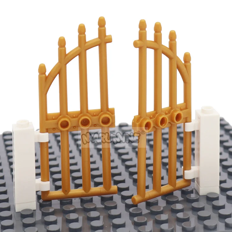 Marumine MOC Bricks Door 1x4x9 Arched Iron Gate Accessories Compatible 42448 City Street View House Buidling Blocks Castle Parts