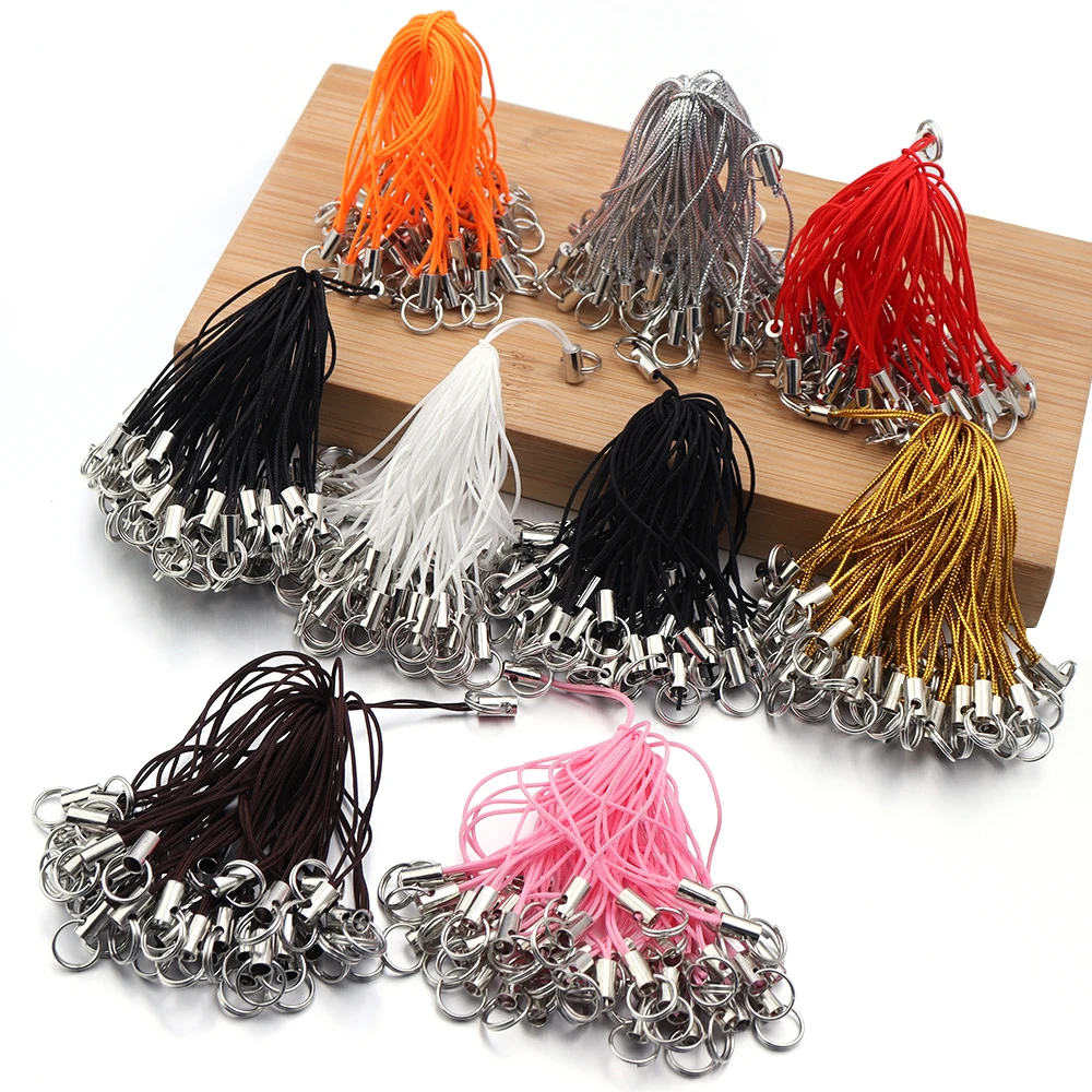 50 قطعة اليد المعصم الحبل سلسلة قصيرة قبضة الحبل شريط لتعليق الهاتف المحمول ل فلاش USB المفاتيح ID شارة حامل DIY بها بنفسك لوازم