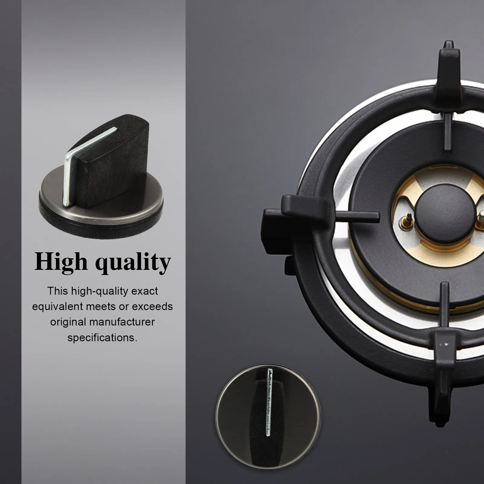 4Pcs Stove Control Knobs Gas Stove Knob Replacement Easy Install No Tools Required Long Life Fireproof Plastic Cooker Knobs