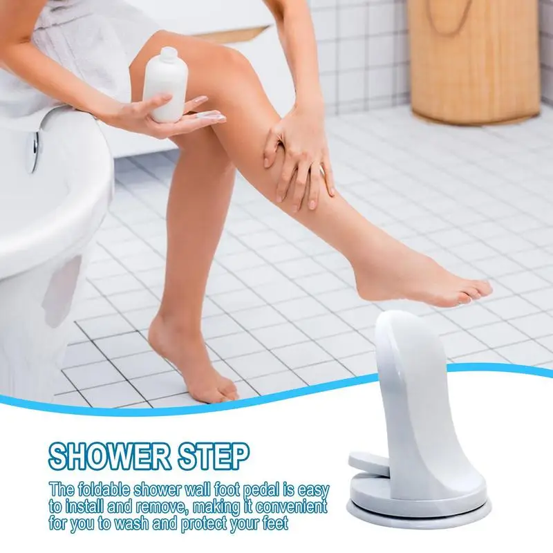 Leg Shaving Shower Footrest Shower Step Pedicure Footrest With Suction Cup Pedicure Footrest No Drilling Stable Non Slip Shower