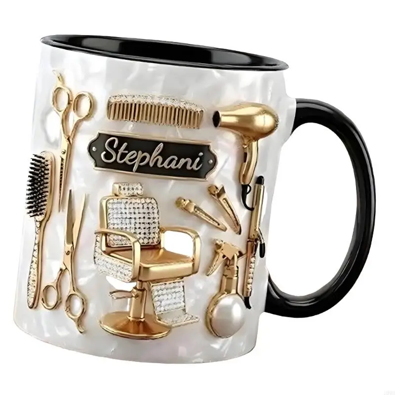 Haircut Theme Porcelain Cup Comfortable Grip Easy To Cleaning Ceramic Mug （Customization not supported）
