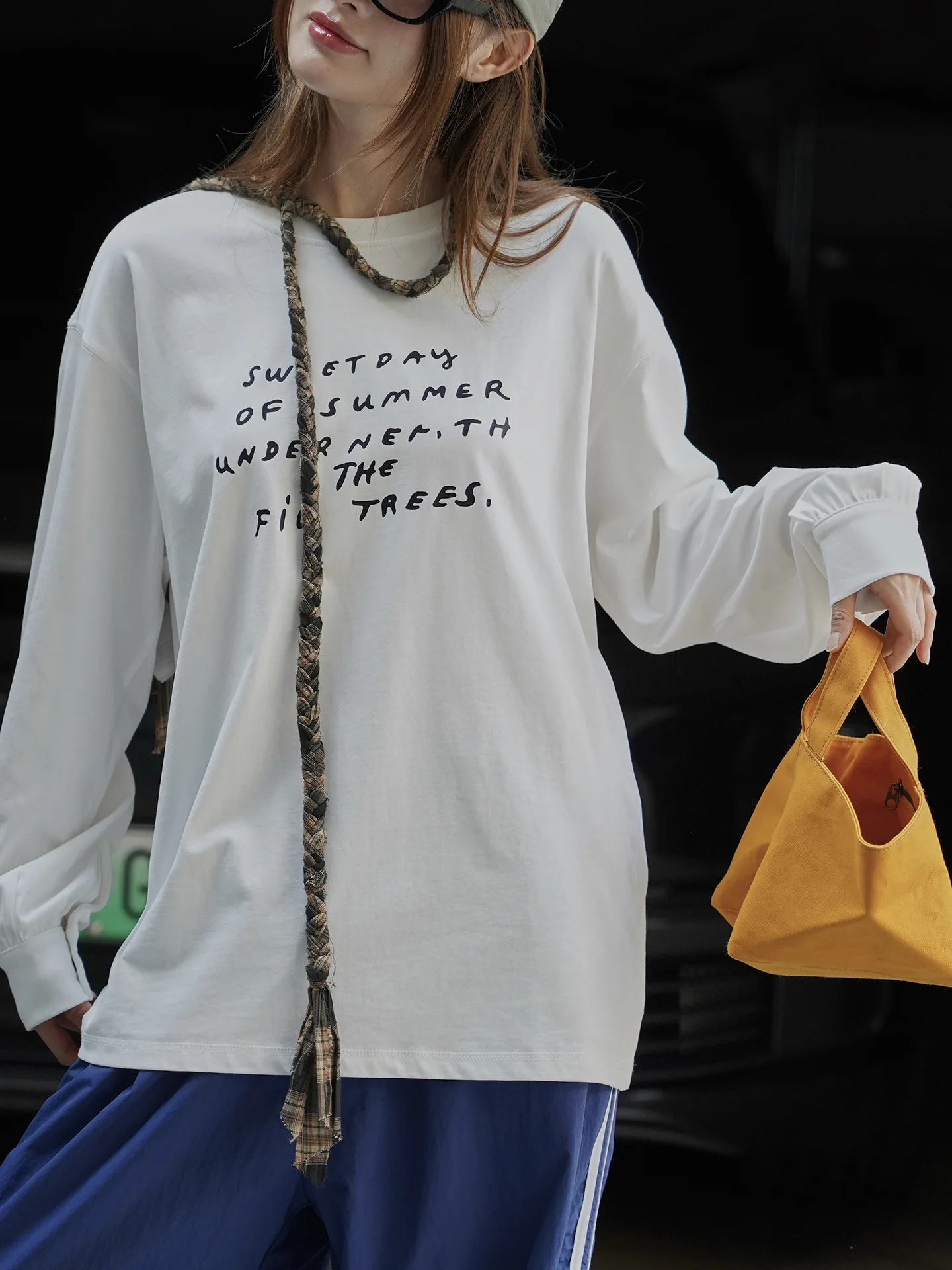 

Early autumn new Korean casual simple letter printed T-shirt loose top for women