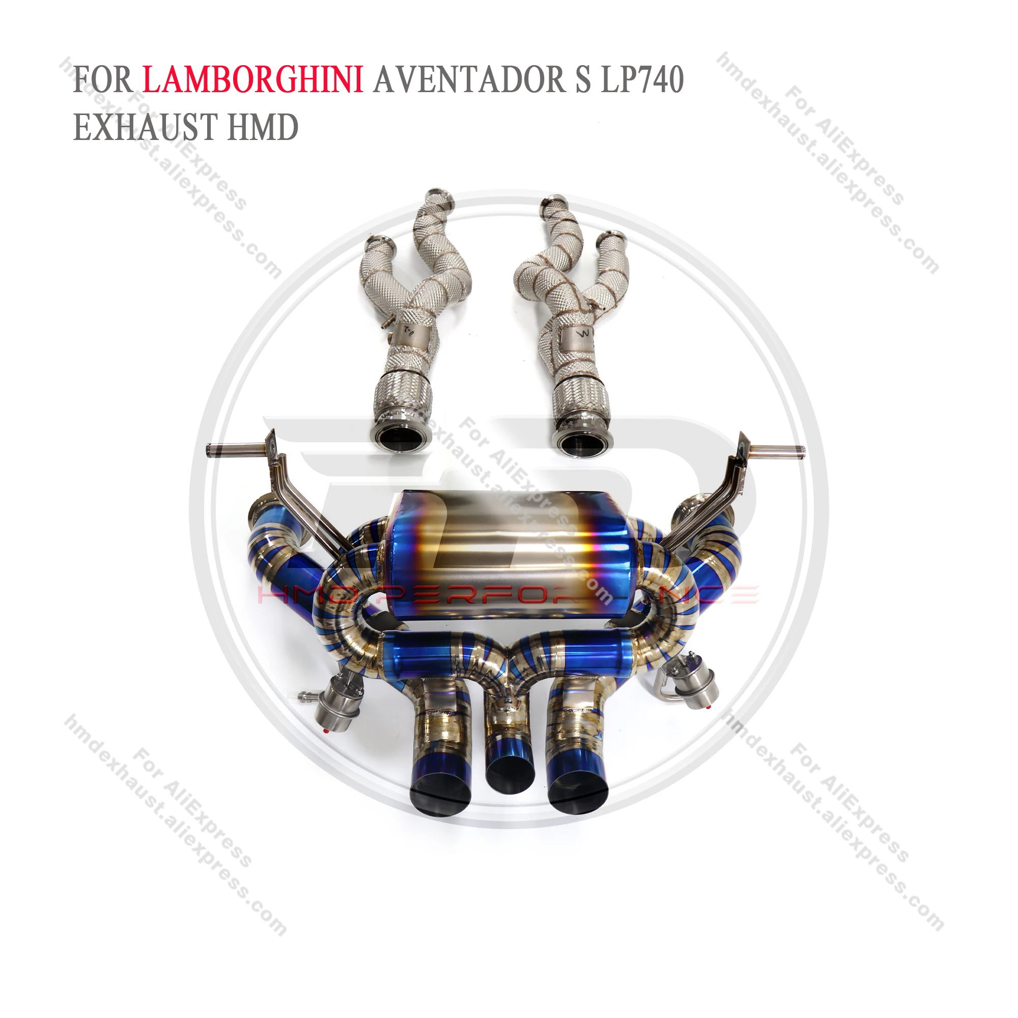 

High Quality Catback For Lamborghini Acentador S LP740 Titanium Alloy Exhaust System Vacuum Valve Muffler Downpipe HMD