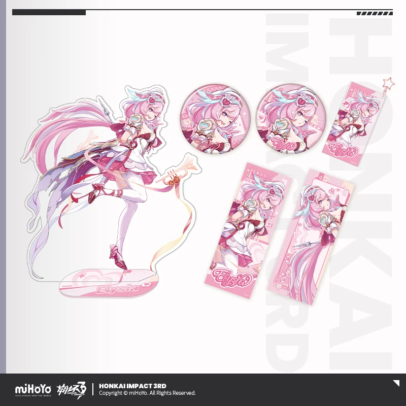 honkai-impact-3rd-elysia-hilove-wish-fairy-merch-set-oficial-metal-badge-acrilico-chaveiro-standee-cosplay-acessorios-presente