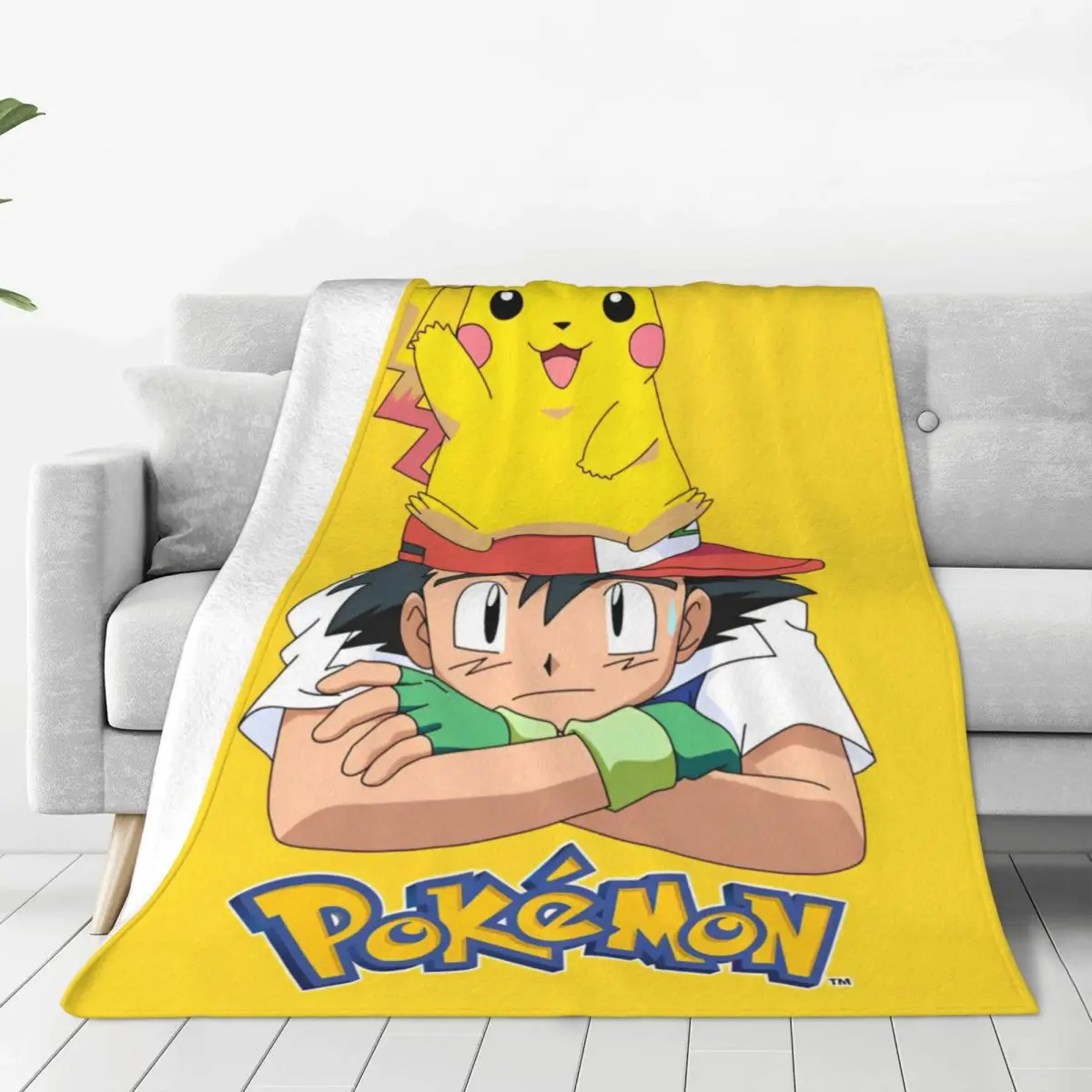 Pokemon Pikachu Anime Flannel Blankets Cute Cartoon Game Creative Throw Blanket for Home Bedspread Soft