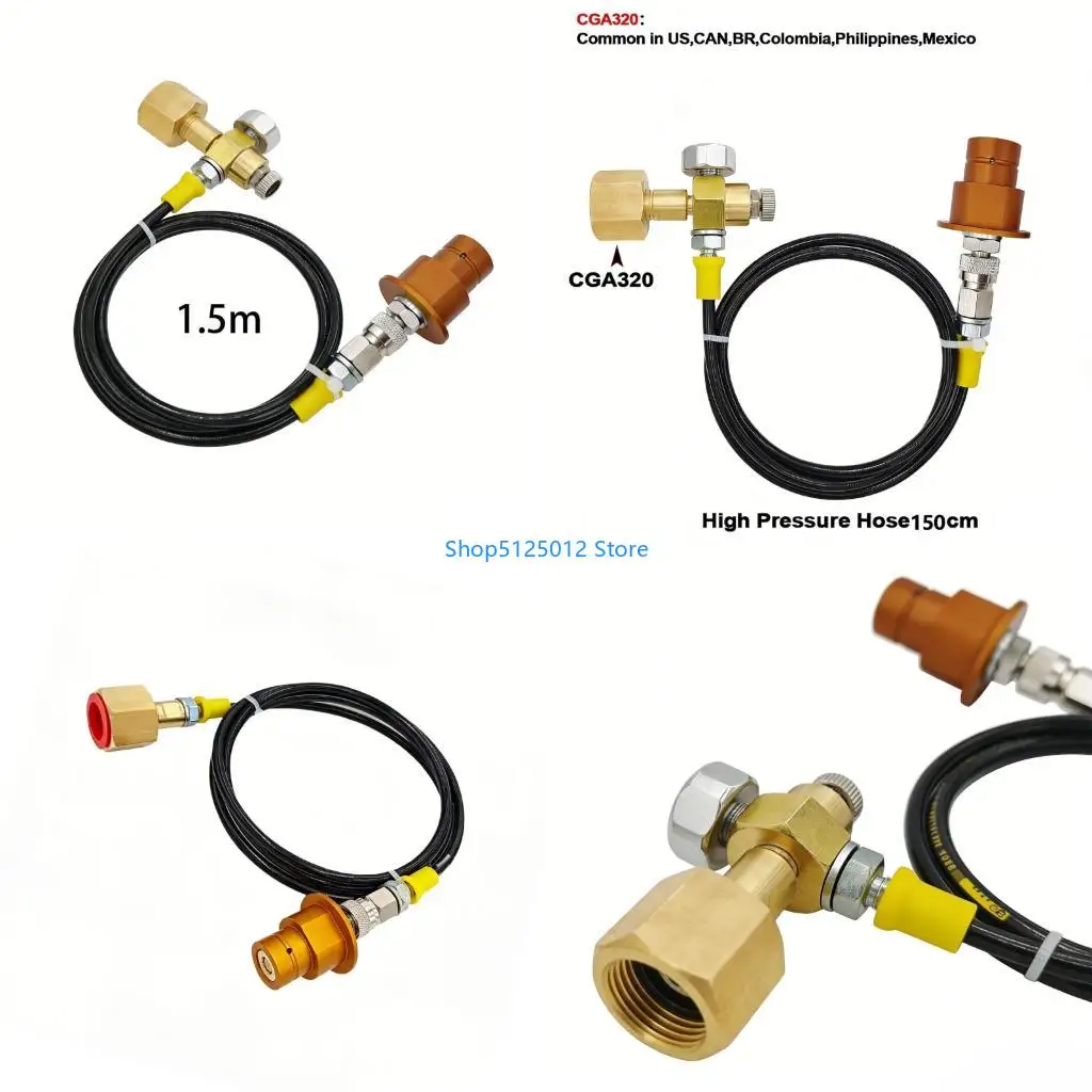 G8TC 1.5 Meter High Strength Connection Line CGA320 Fitting For Liquid Dispensing Unit