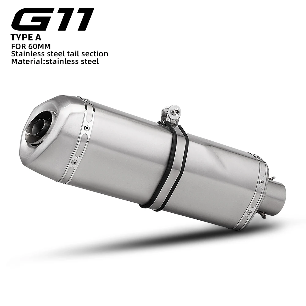 

Universal 60MM Motorcycle Exhaust Pipe Escape Muffler For F750GS F850GS R1200GS 500X 400X CRF110 CBR650 Z400 R3 G11