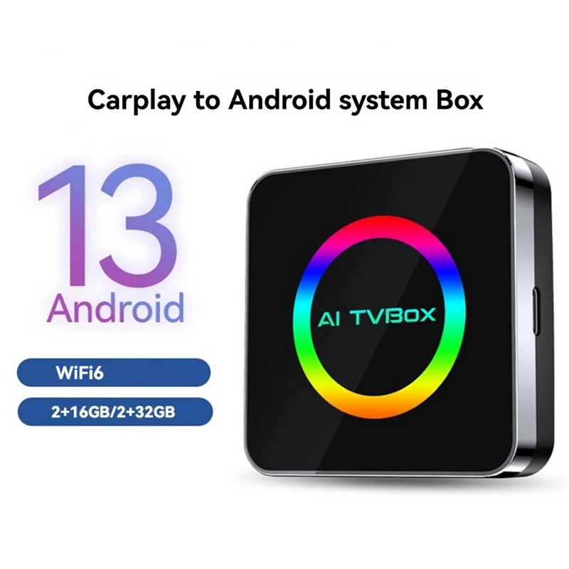Android 13 Ai Tvbox Ai Box Carplay WIFI6 2G+16G Wireless Carplay/Android Auto Carplay To Android Ai Box