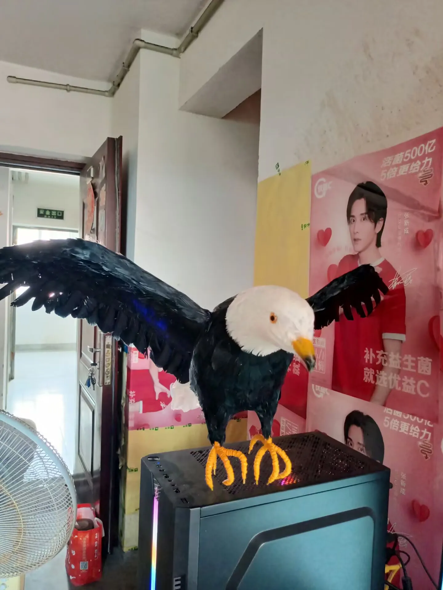 big black feather wings eagle model garden ornament home garden decoration gift about 45x85cm d0547