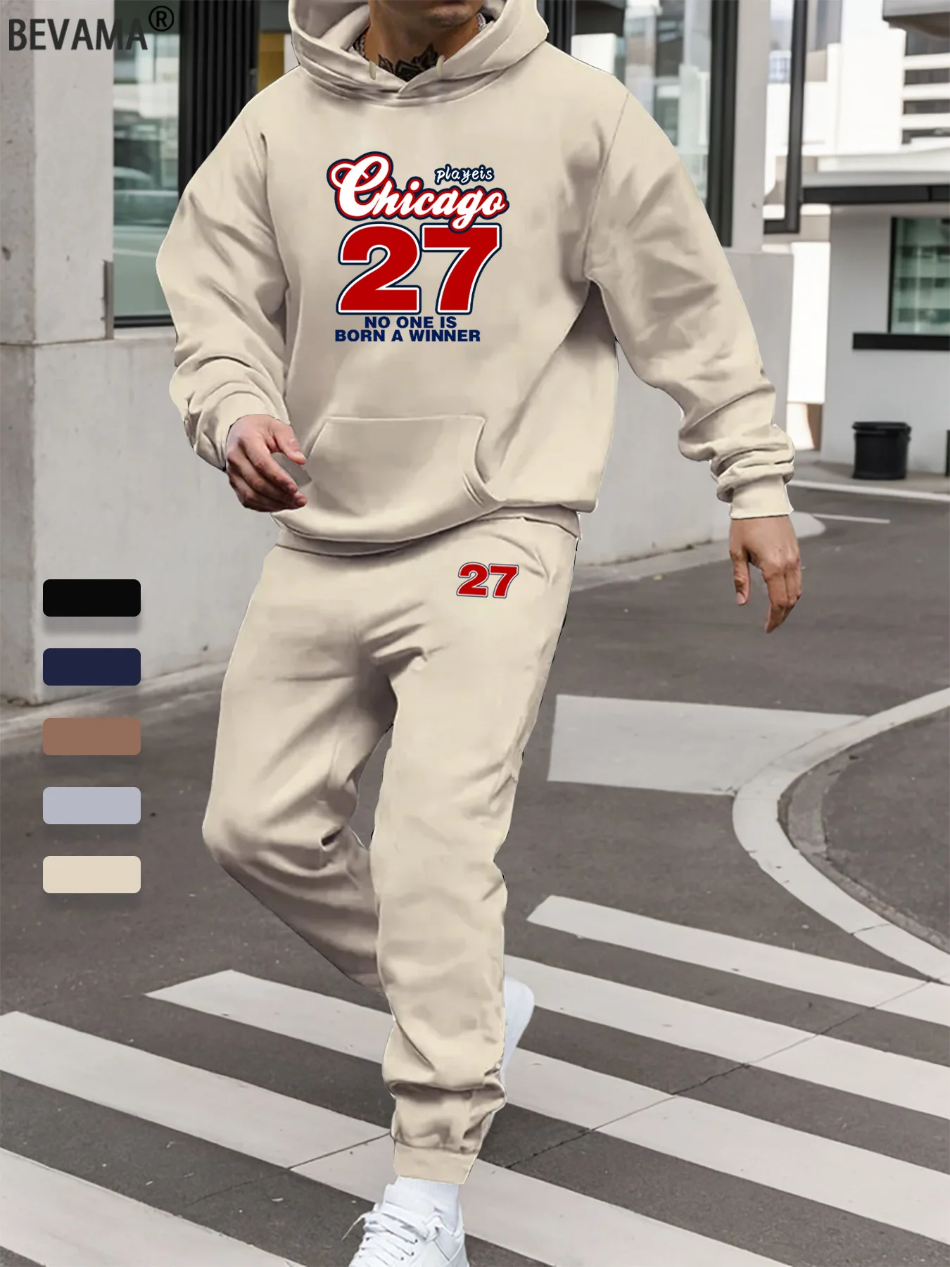 

Новые мужские флисовые теплые толстовки с принтом, осень-зима, повседневная толстовка с капюшоном, брюки на шнурке, спортивный пуловер, брючный костюм