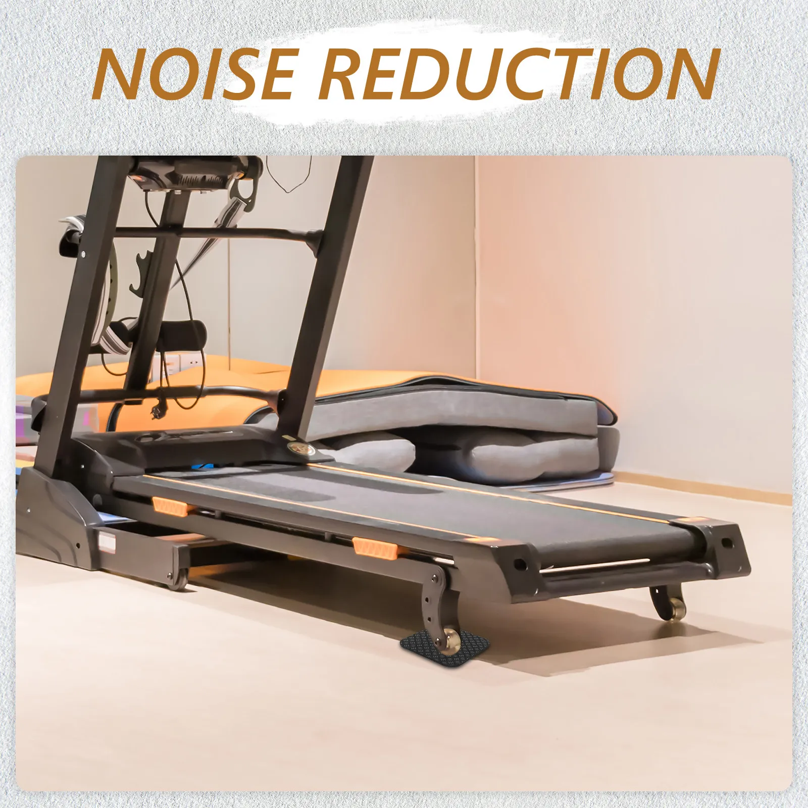 6Pcs Heavy-Duty Vibration Pad for Treadmill Elliptical Machine Exercise Bike Soundproof Non-Slip Floor Protection Workout Mat