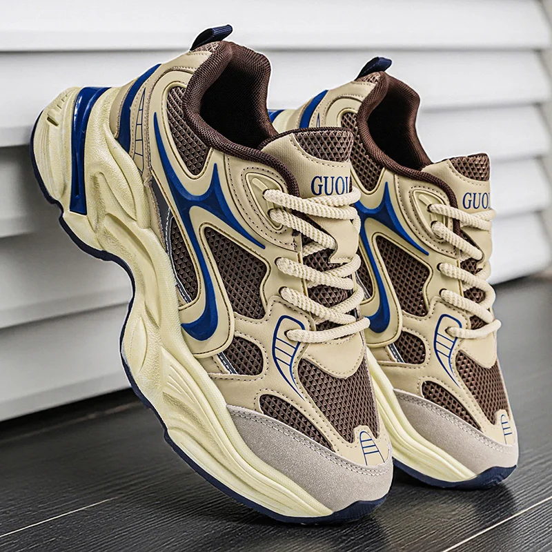 New Style Heightening Casual Thick Bottom Anti-slip Wear-resistant Lightweight Dad Shoes Men's Sport Shoes Comfortable Spring