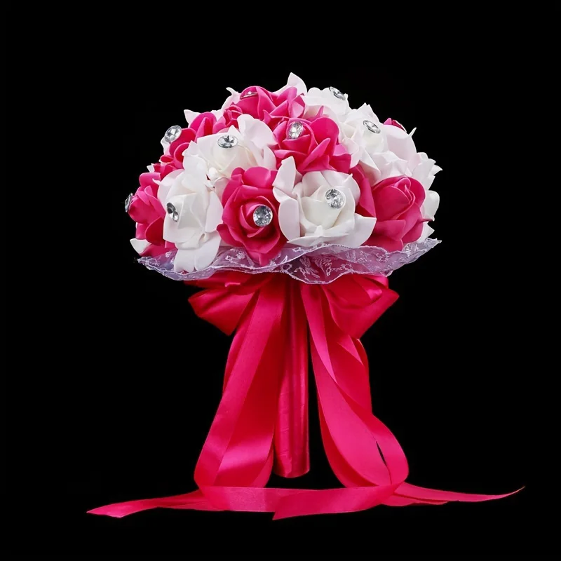 A Bouquet of European and American Creative Bridal Foam Wedding Big Diamond Heart-Shaped Rose Flower Bouquet and Bouquet image 5
