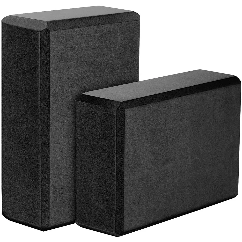 Yoga Blocks 2 Pack,23X15X7.6cm High Density EVA Foam Yoga Block Exercise Bricks,Eco Friendly & Lightweight,Black