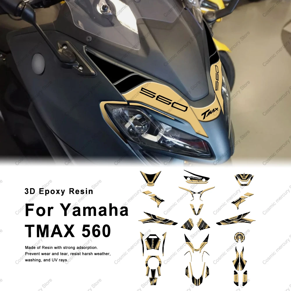 

For Yamaha TMAX 560 2020-2021 Motorcycle Accessories 3D Epoxy Resin Protection Sticker Kit