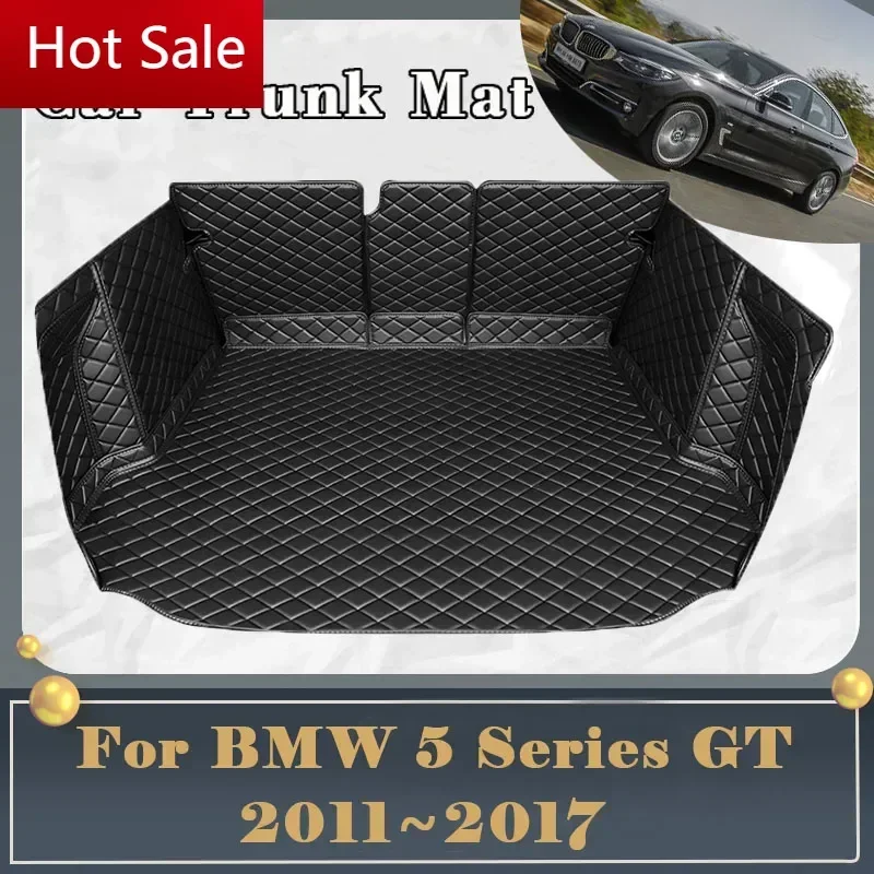 Car Trunk Mat For BMW 5 Series GT 2011~2017 Dirt-resistant Fully Trunk Mat Rear Cargo Tray Car Accessories Gran Turismo 2016