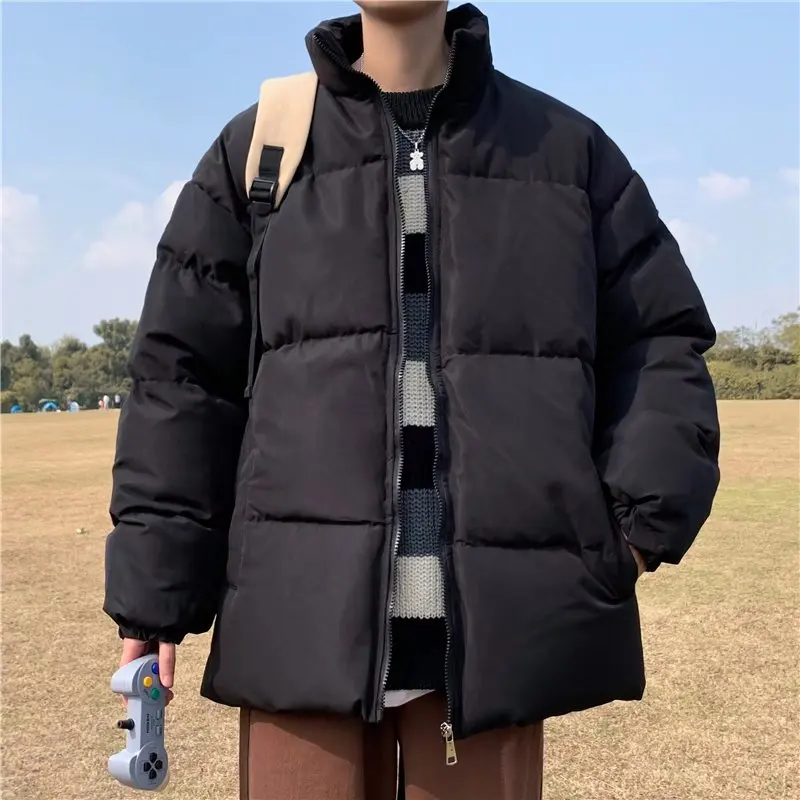 

Мужское хлопковое джинтовое пальто Sli с воротником-стойкой, свободное модное зимнее пальто Bread down Jaet Youth (3) Long Sve Pure Color