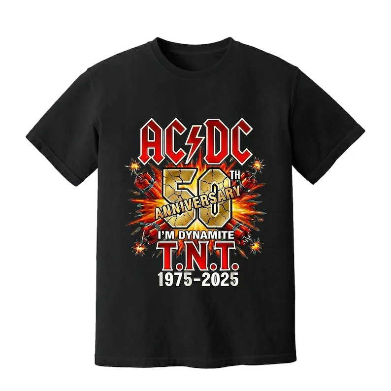

AC/DC 50th Anniversary 1975-2025 Rock Band Tee