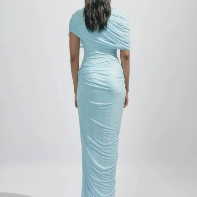 Grenzüberschreitendes europäisches und amerikanisches hautfreundliches, plissiertes, langes Wickelkleid im Retro-Schal-Stil für Frühling und Sommer
