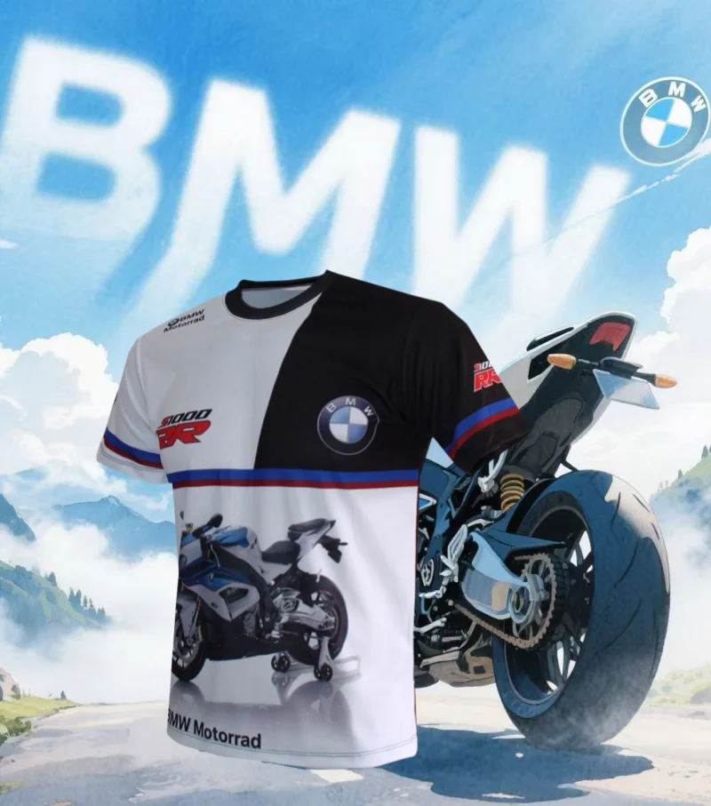 

2025 Summer BMW S1000RR Motorcycle Men's Quick Dry T-Shirt Cycling Suit Racing Suit New Short Sleeve Casual Breathable Fashion