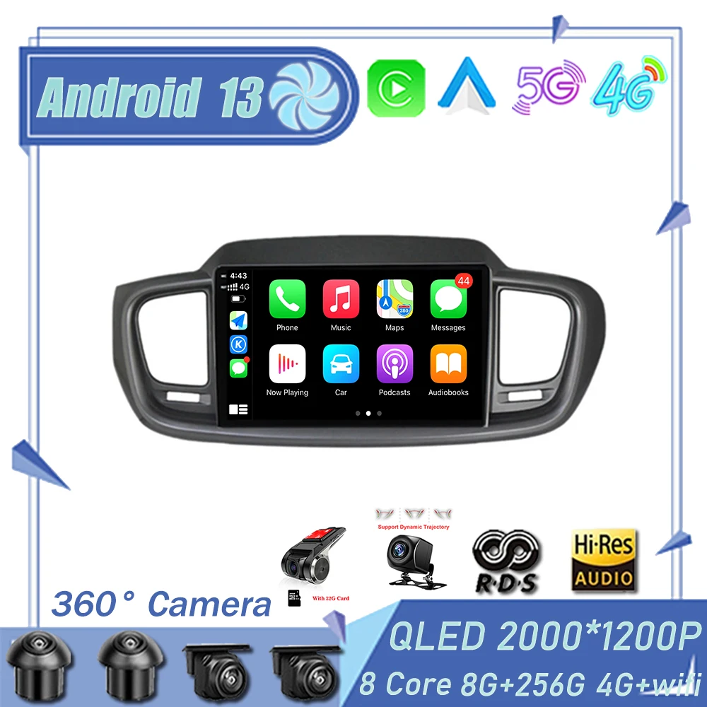 

Android 13 Car Radio For Kia Sorento 3 2014 - 2017 Multimedia Player Navigation Stereo GPS Carplay Auto 4G 5GWIFI BT DSP RDS